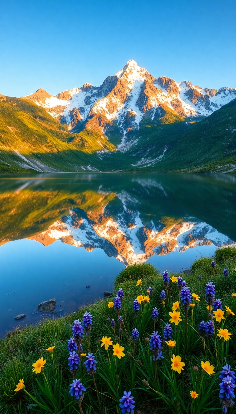 Best Exclusive AI Spring Mountain Reflection Phone Appealing Wallpaper